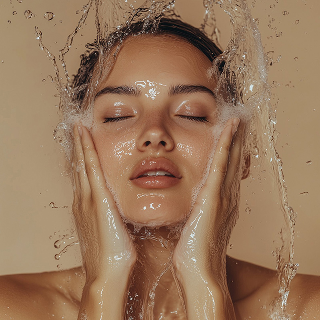woman-rinsing-face-with-water