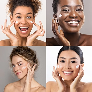 diverse-women-applying-face-cream-in-collage